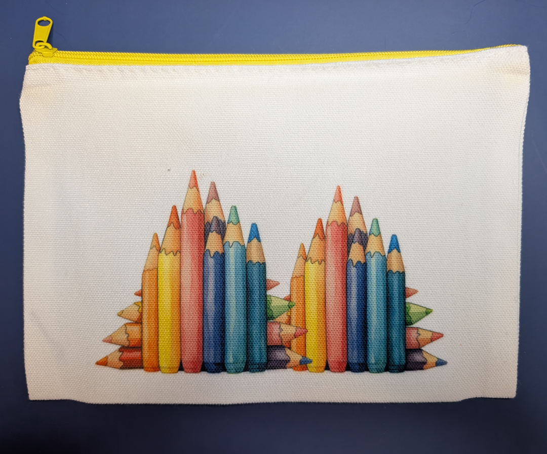 Colored Pencil Design Canvas Pouch