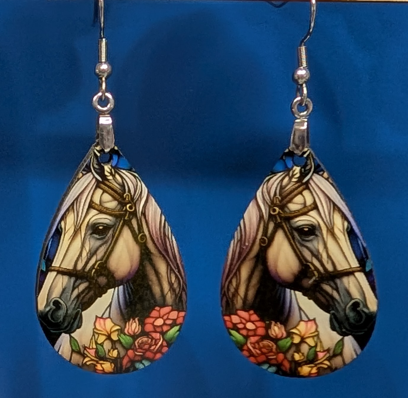 Horse-themed Teardrop Earrings