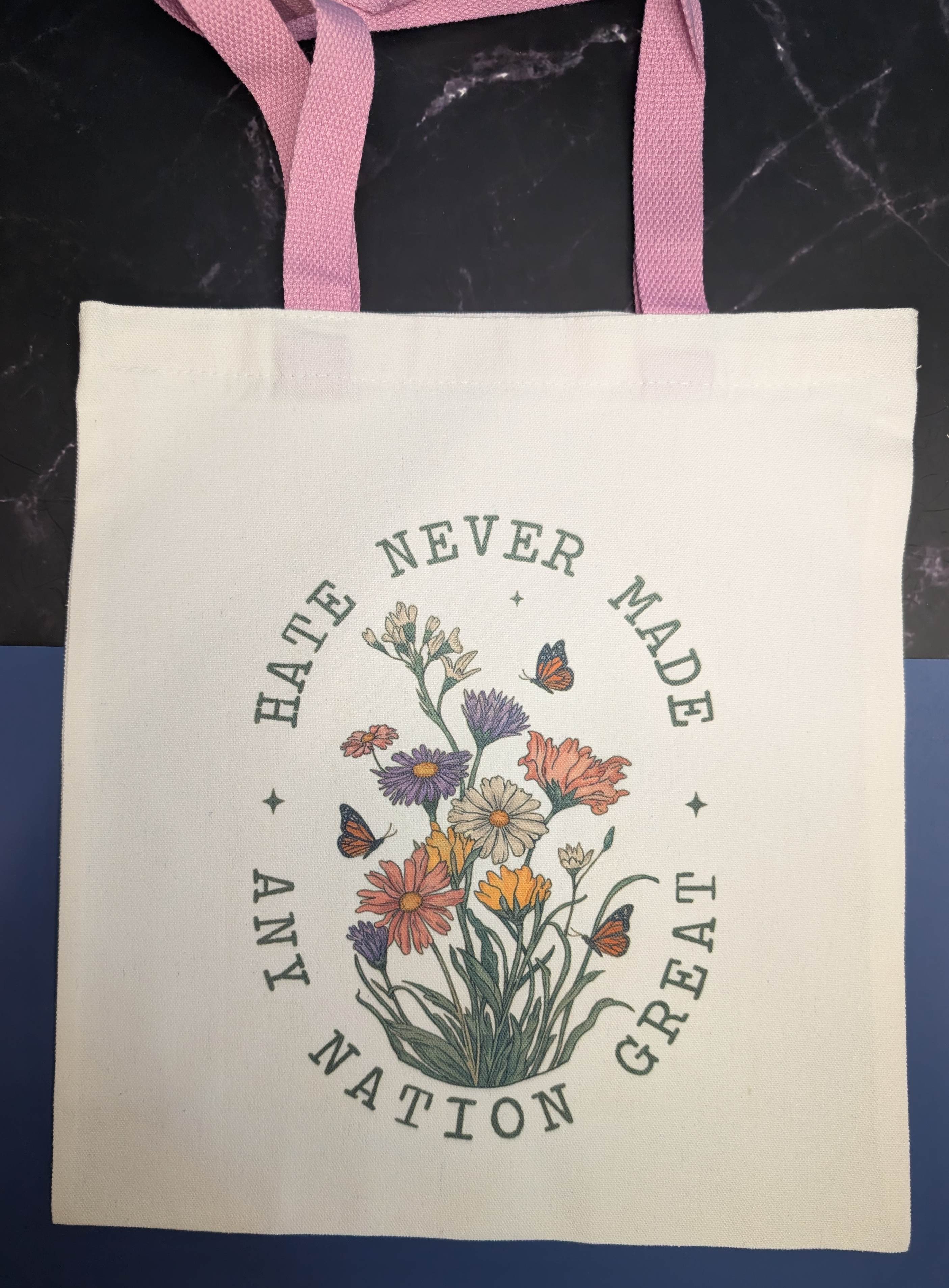 Canvas Tote Bag with Inspirational Message