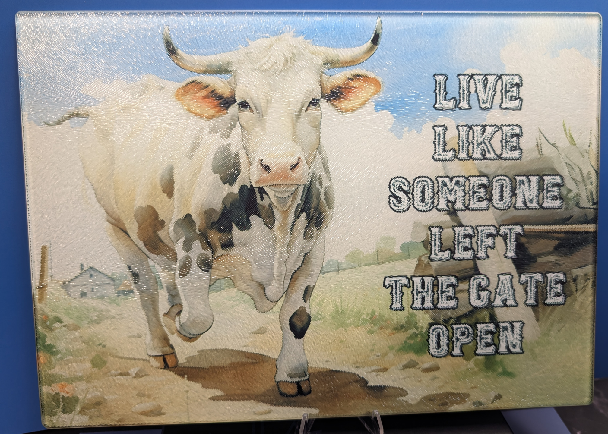 Inspirational Cow Cutting Board