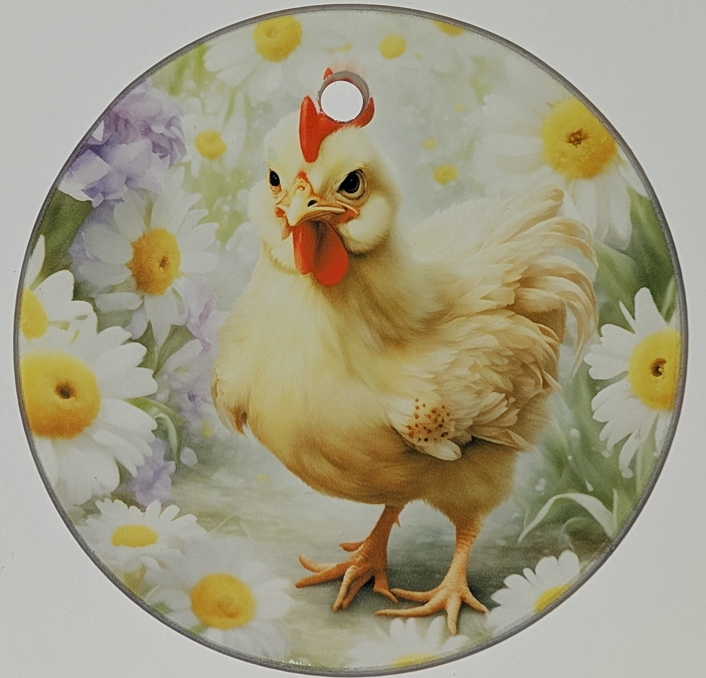 Decorative Chicken-themed suncatcher/ornament