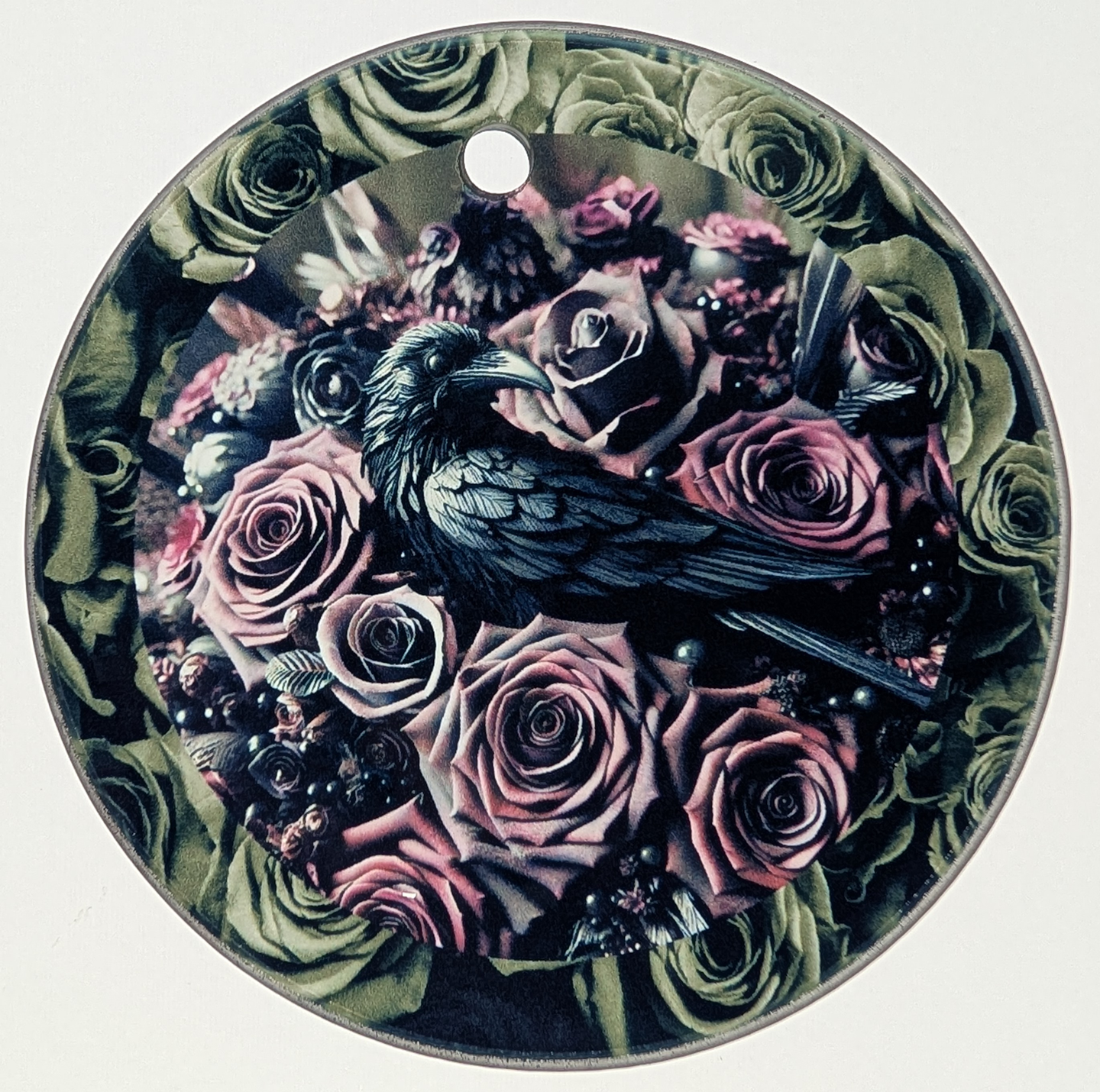 Raven and Roses Decorative Hanging Ornament/suncatcher