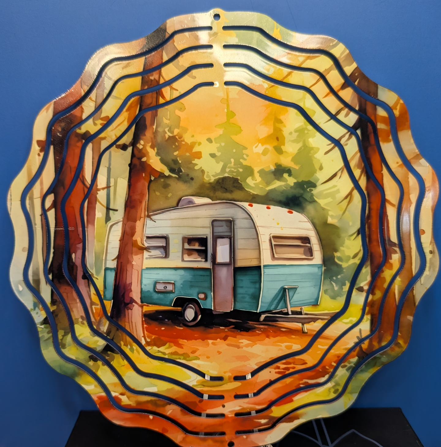 Retro Camper Metal Windspinner