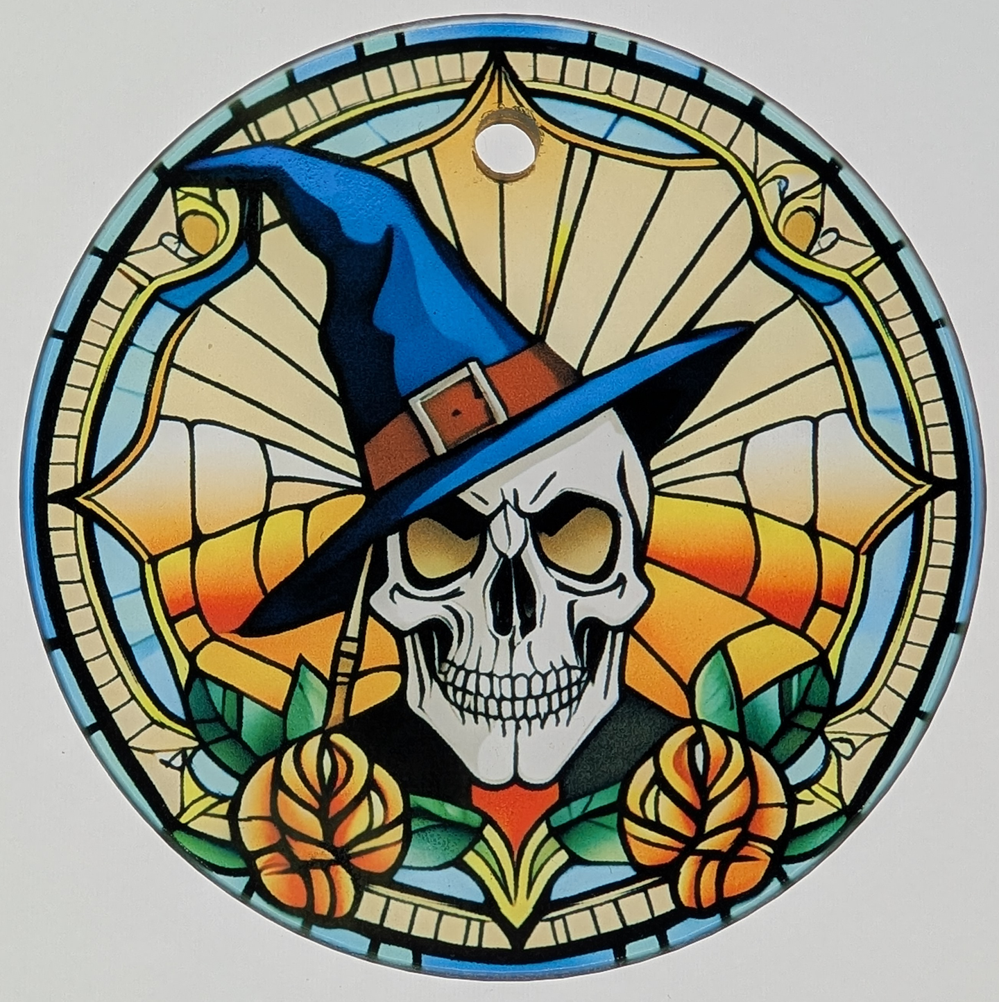 Stained Glass Skull Suncatcher