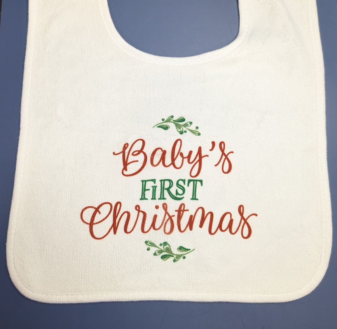 Baby's First Christmas Bib