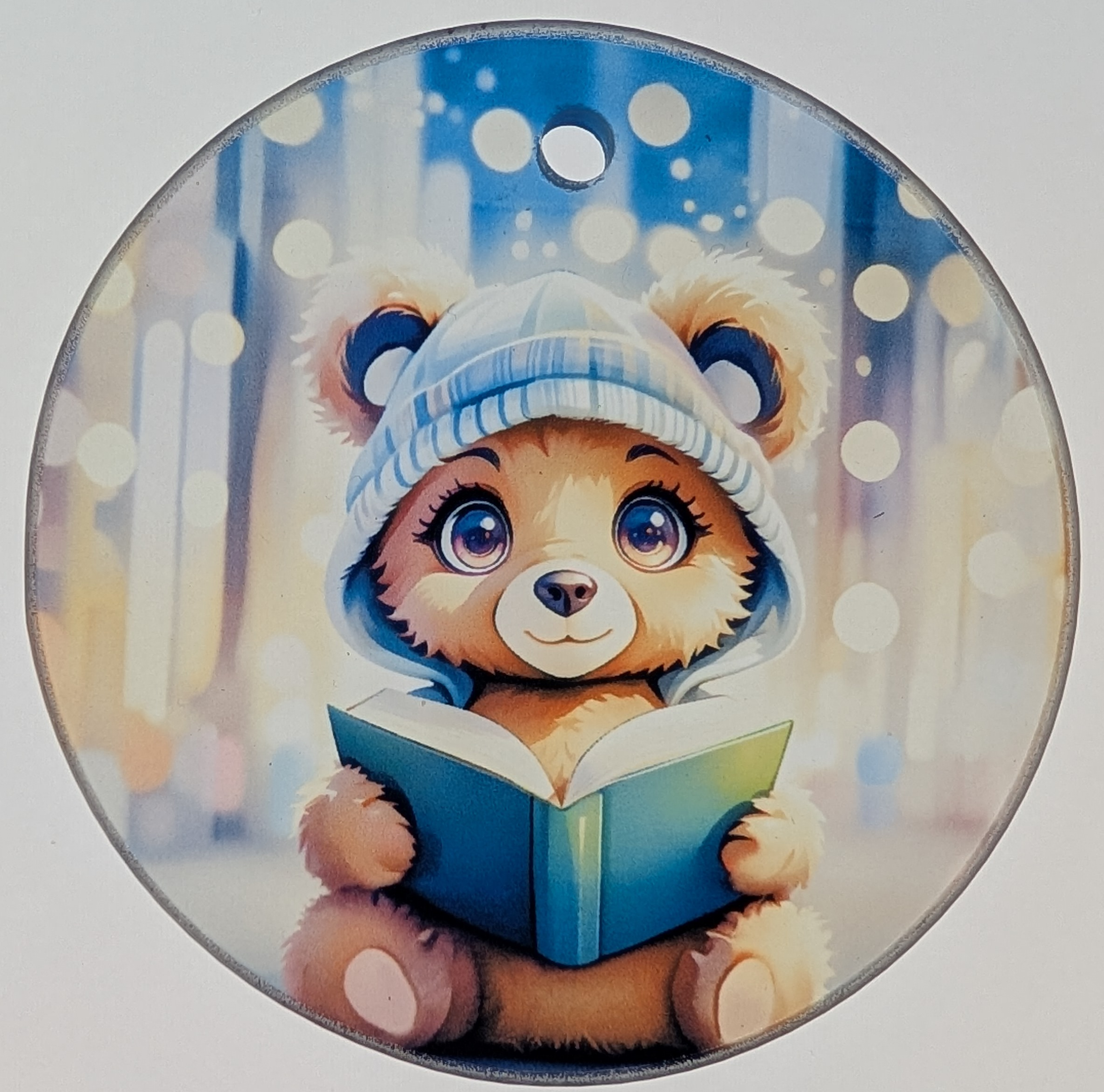 Decorative Bear Reading Suncatcher