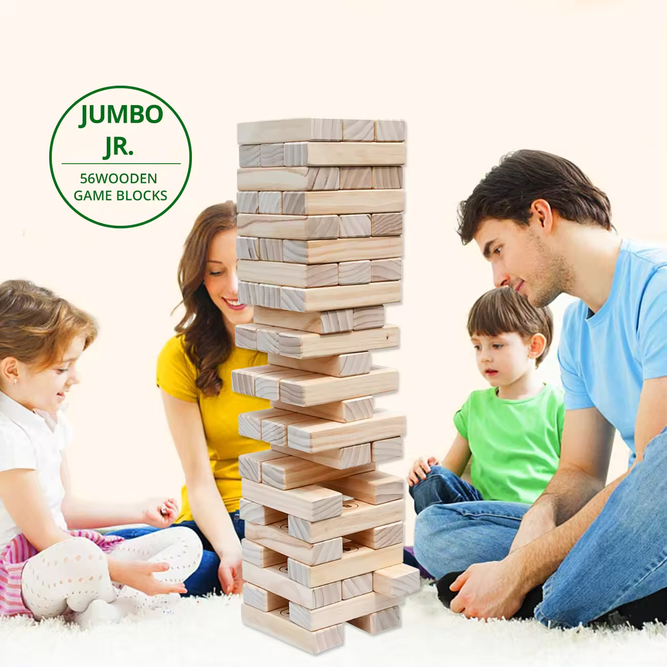 Custom Giant Tumble Wooden Blocks Building Blocks Stacking Large Tumbling Tower Toy with Bag
