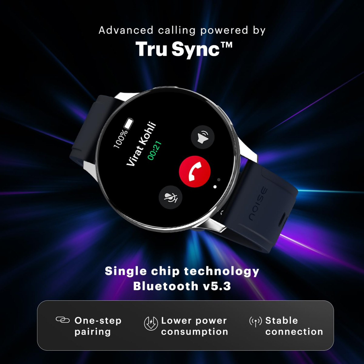 Noise Bluetooth Android & iOS  BT Calling, Sleek Metal Finish Smart Watch