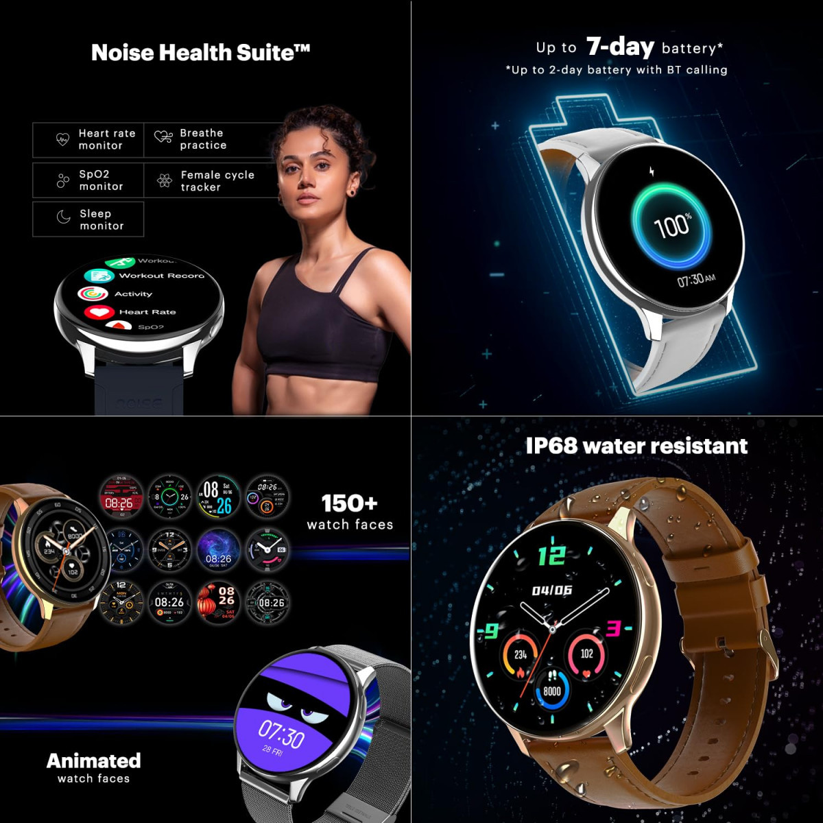 Noise Bluetooth Android & iOS  BT Calling, Sleek Metal Finish Smart Watch