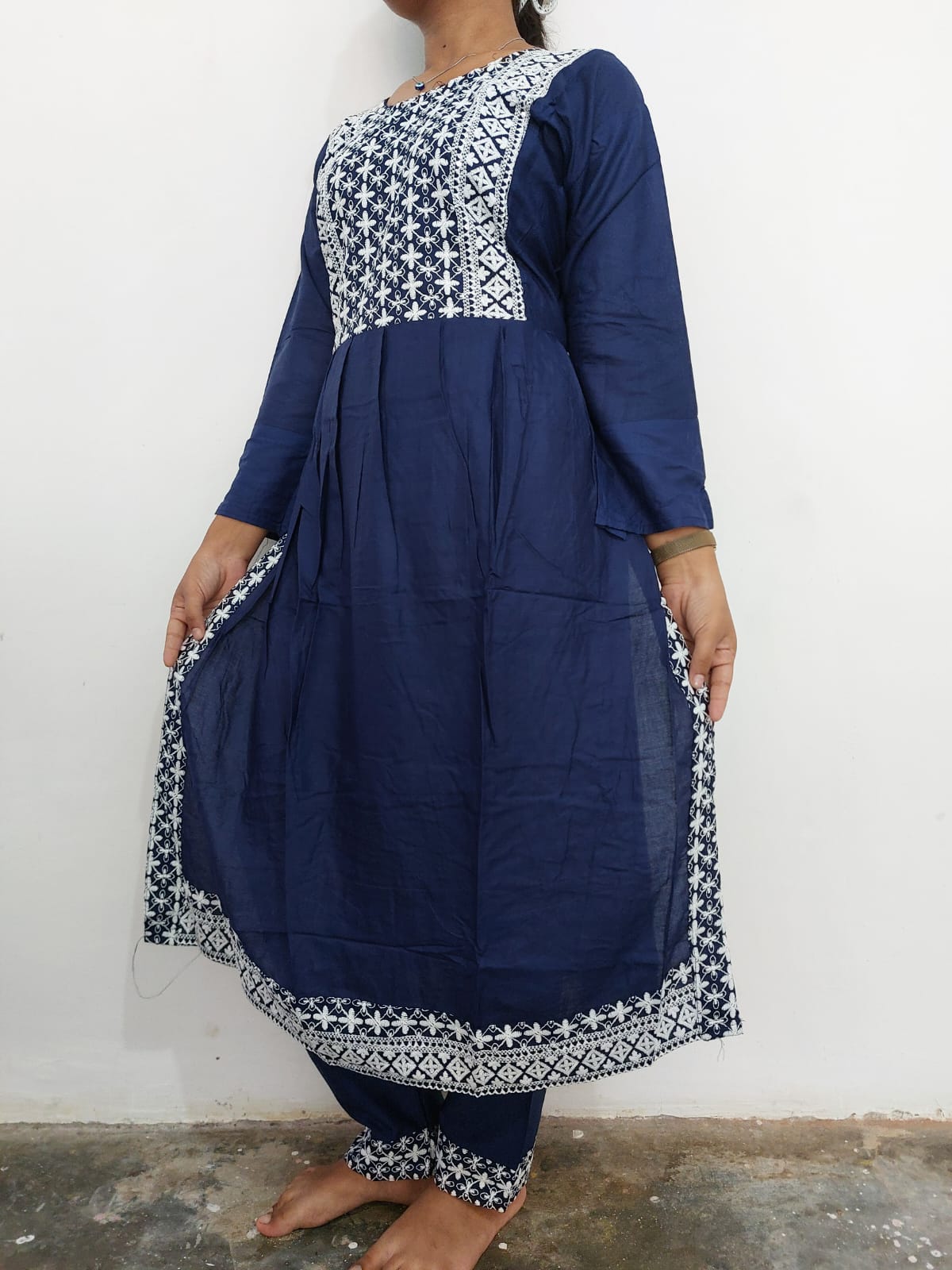 Women Viscose Cotton Kurta Palazzo Set