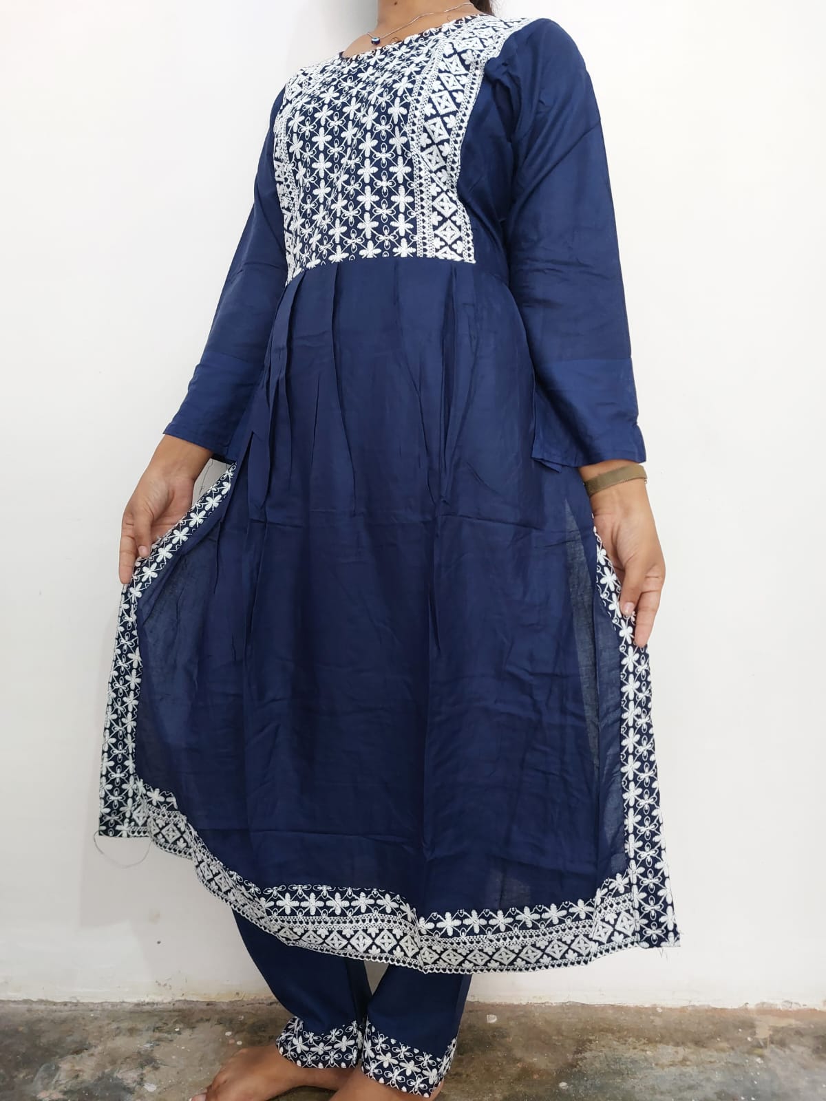 Women Viscose Cotton Kurta Palazzo Set