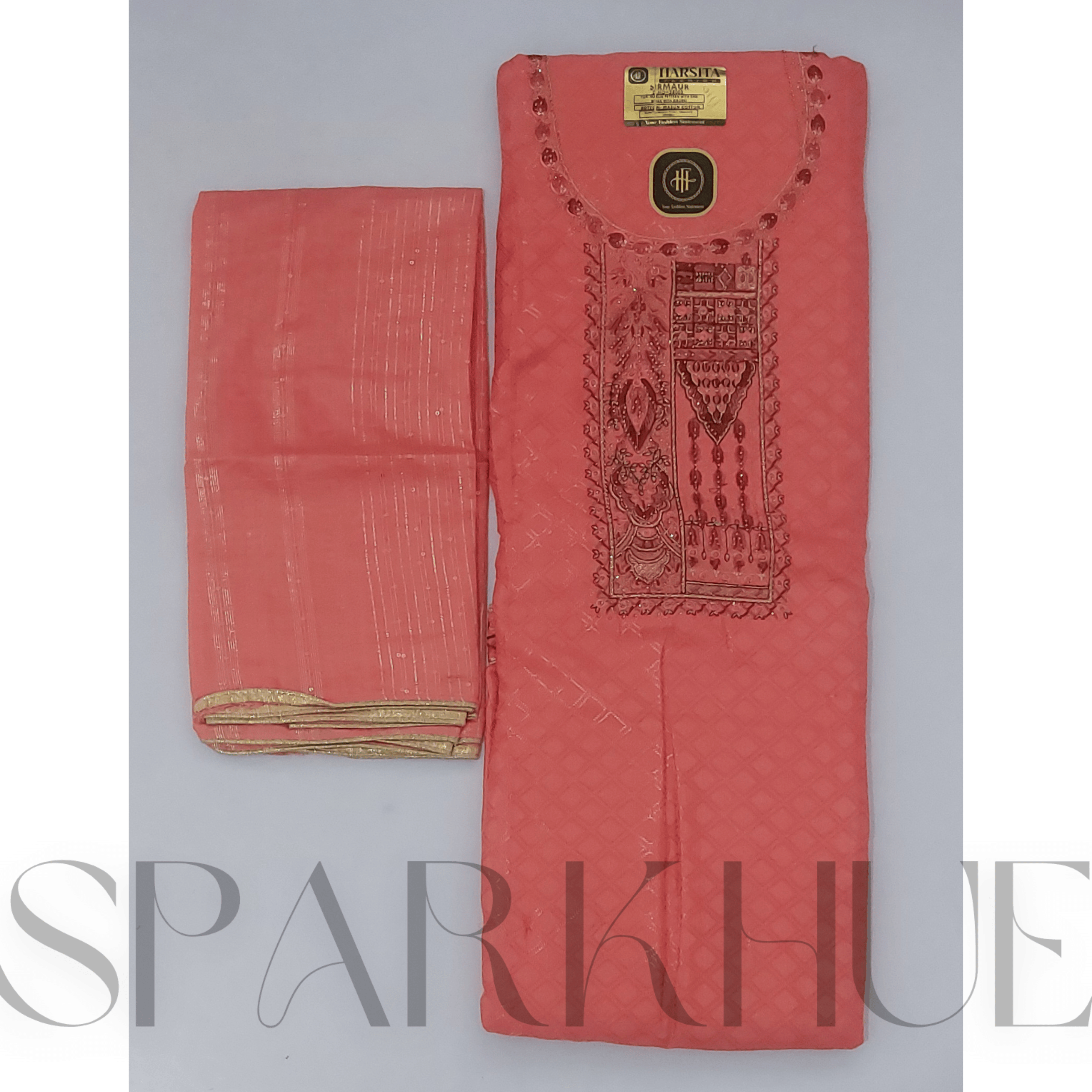  Unstitched  pure cotton unstiched material free size suit  bottom pure cotton duppatta pure ciffion 