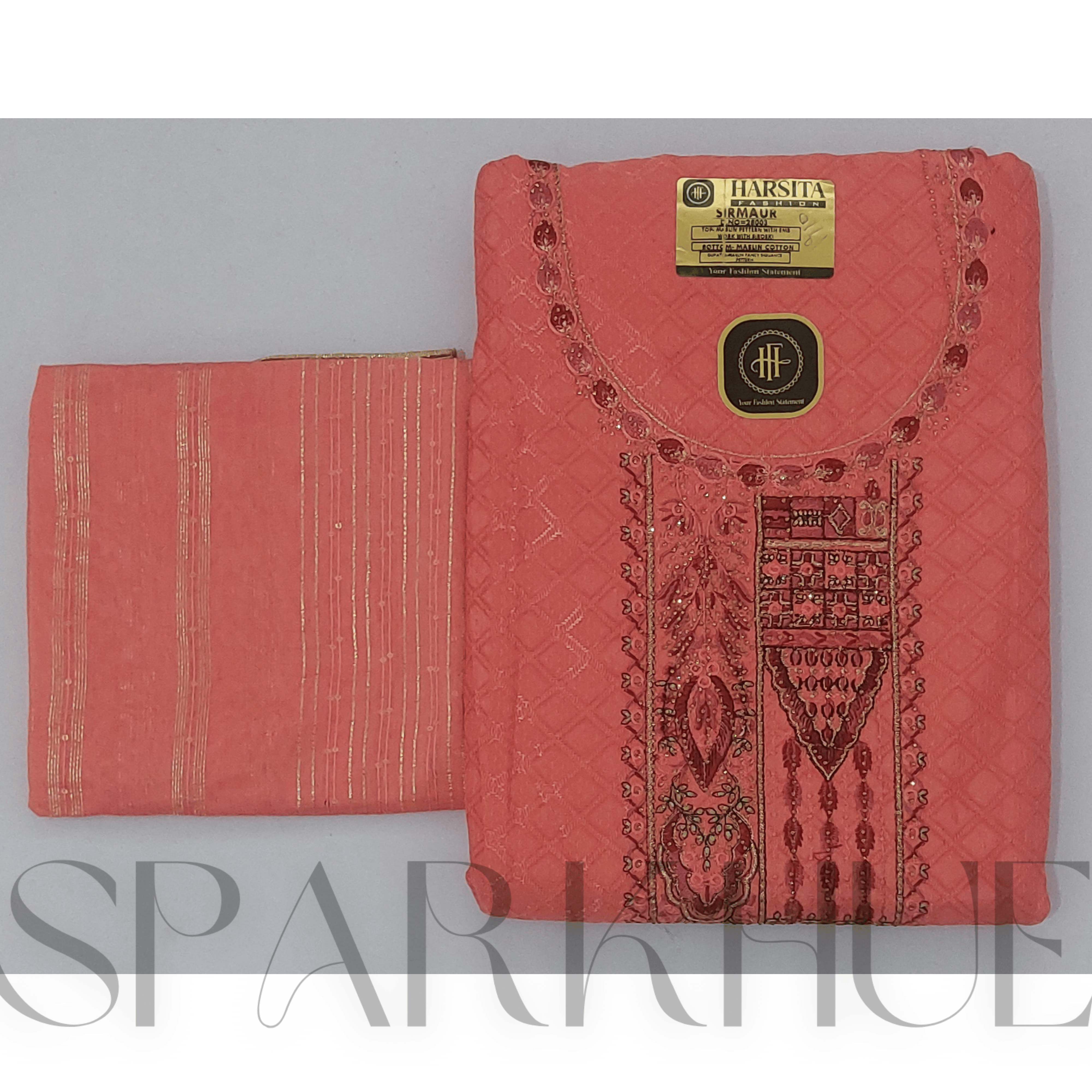  Unstitched  pure cotton unstiched material free size suit  bottom pure cotton duppatta pure ciffion 