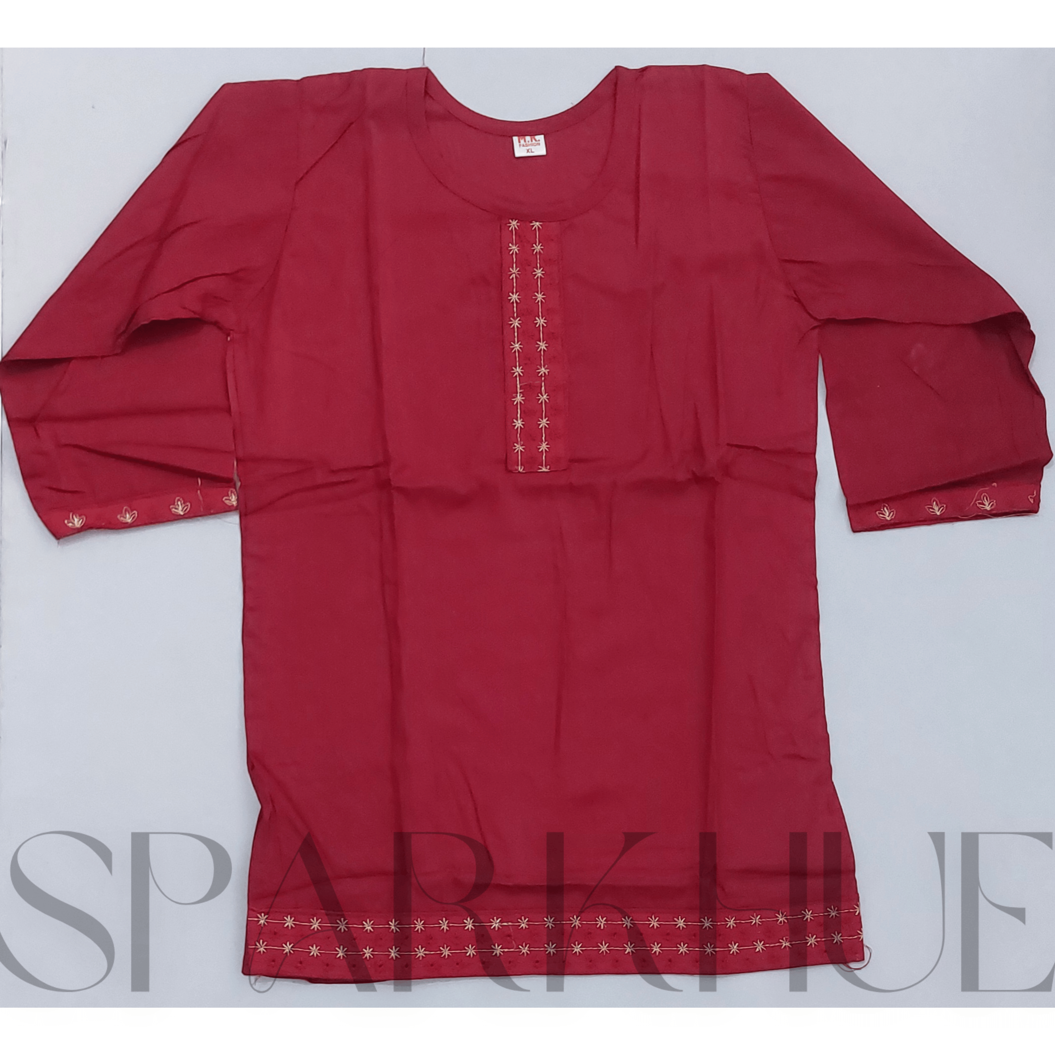 Maharathi women red embroidered pure cotton top 
