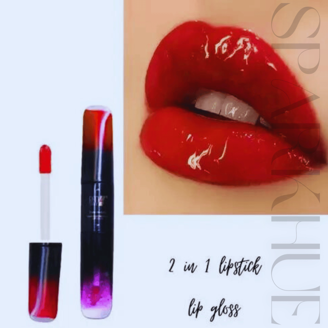 2 in 1 Lipstick and Lip Gloss Red Four