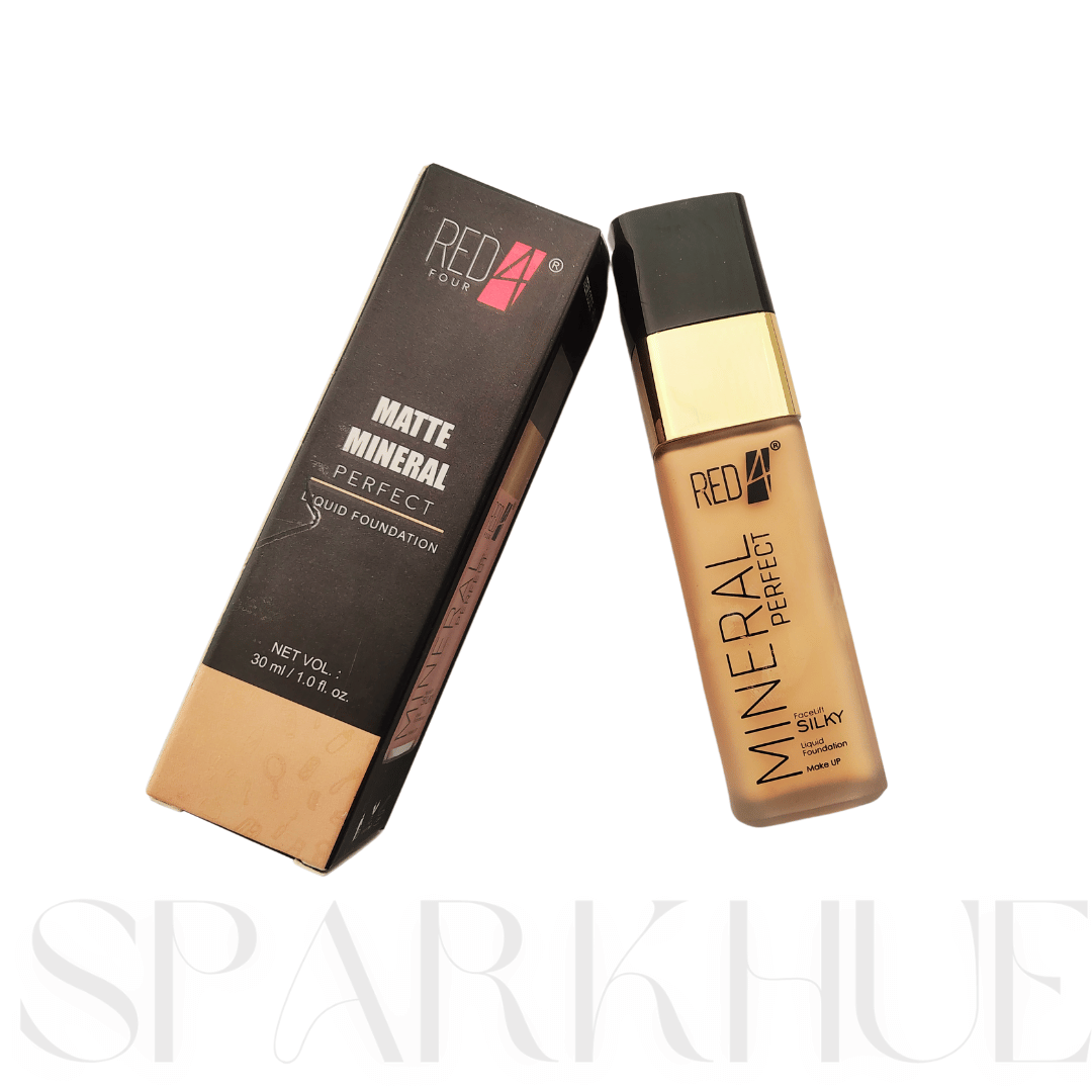 RED4 Matte Mineral Perfect Full Coverage Oil Control Long Lasting Liquid Foundation