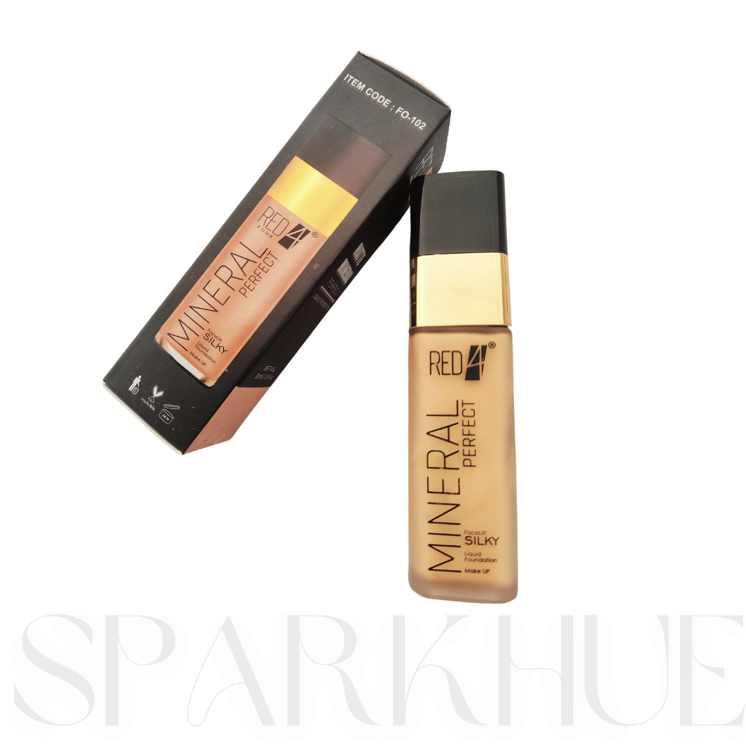 RED4 Matte Mineral Perfect Full Coverage Oil Control Long Lasting Liquid Foundation 