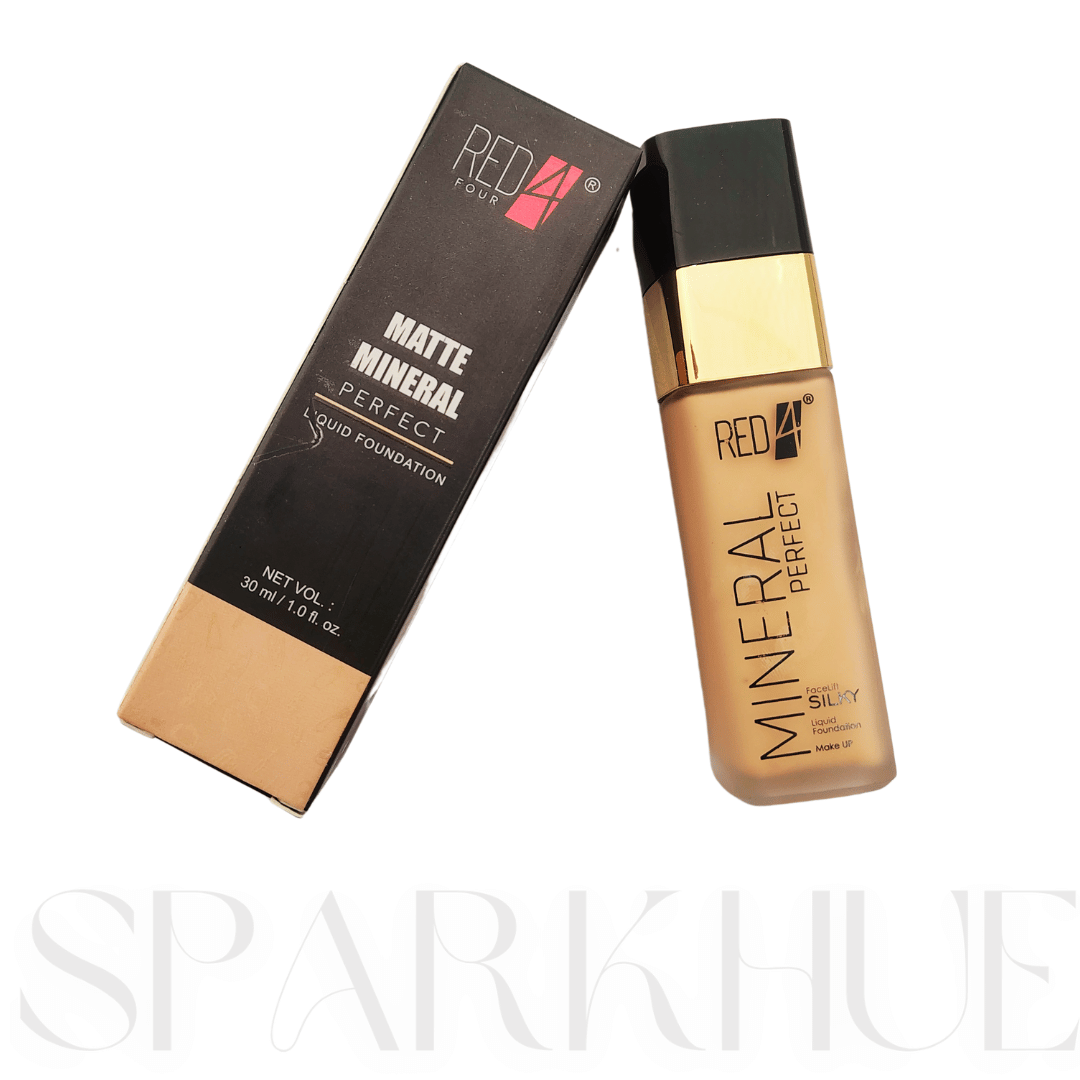 RED4 Matte Mineral Perfect Full Coverage Oil Control Long Lasting Liquid Foundation 