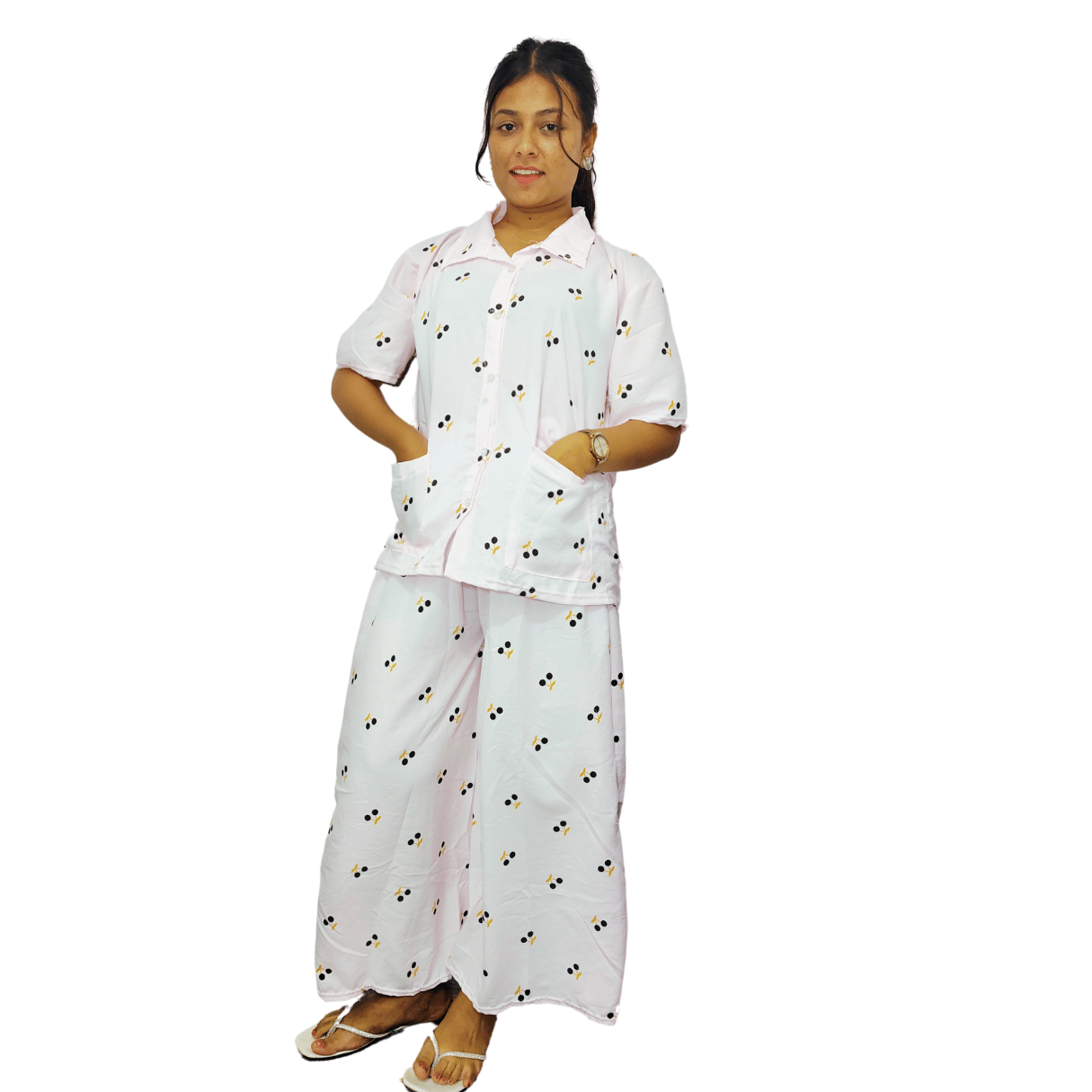 Comfortable and Trendy Sleepwear | Stylish White Pajama Set
