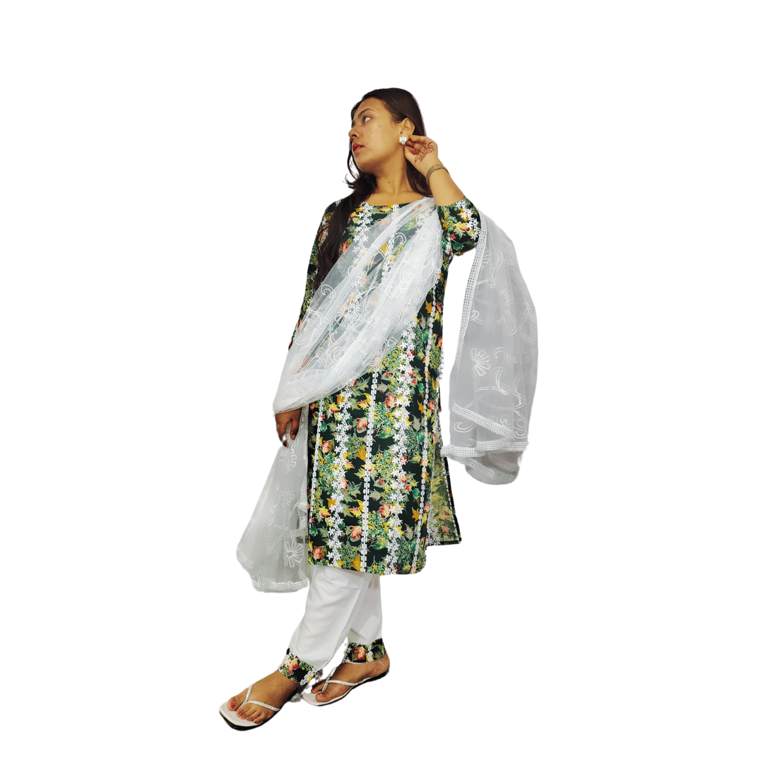 Elegant Traditional Outfit Beautiful Embroidered Kurta Set with Dupatta