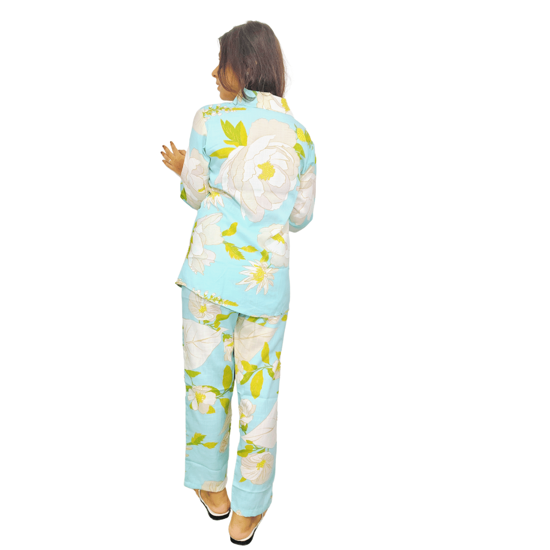 Printed Pure Cotton Coat Set for Women