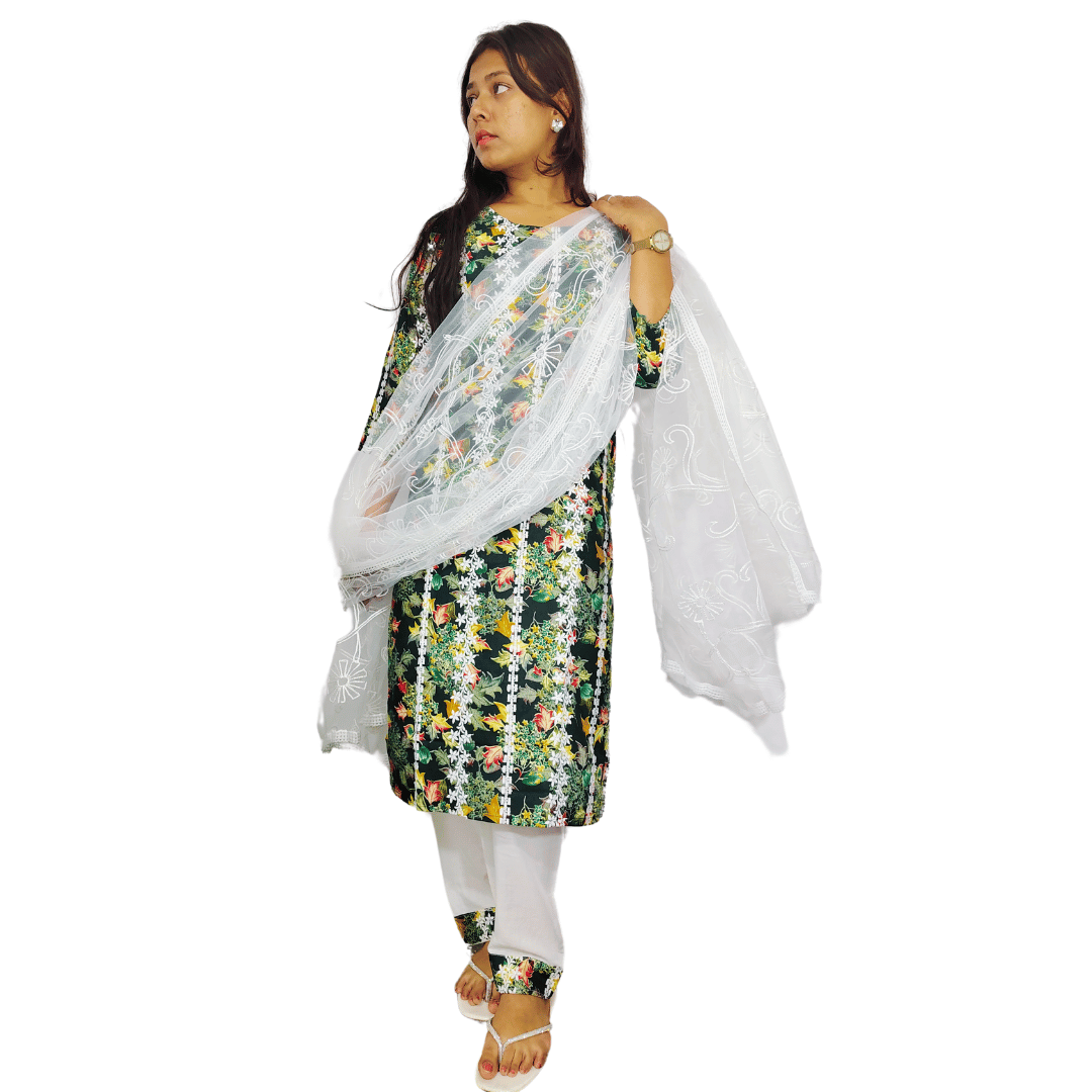 Elegant Traditional Outfit Beautiful Embroidered Kurta Set with Dupatta