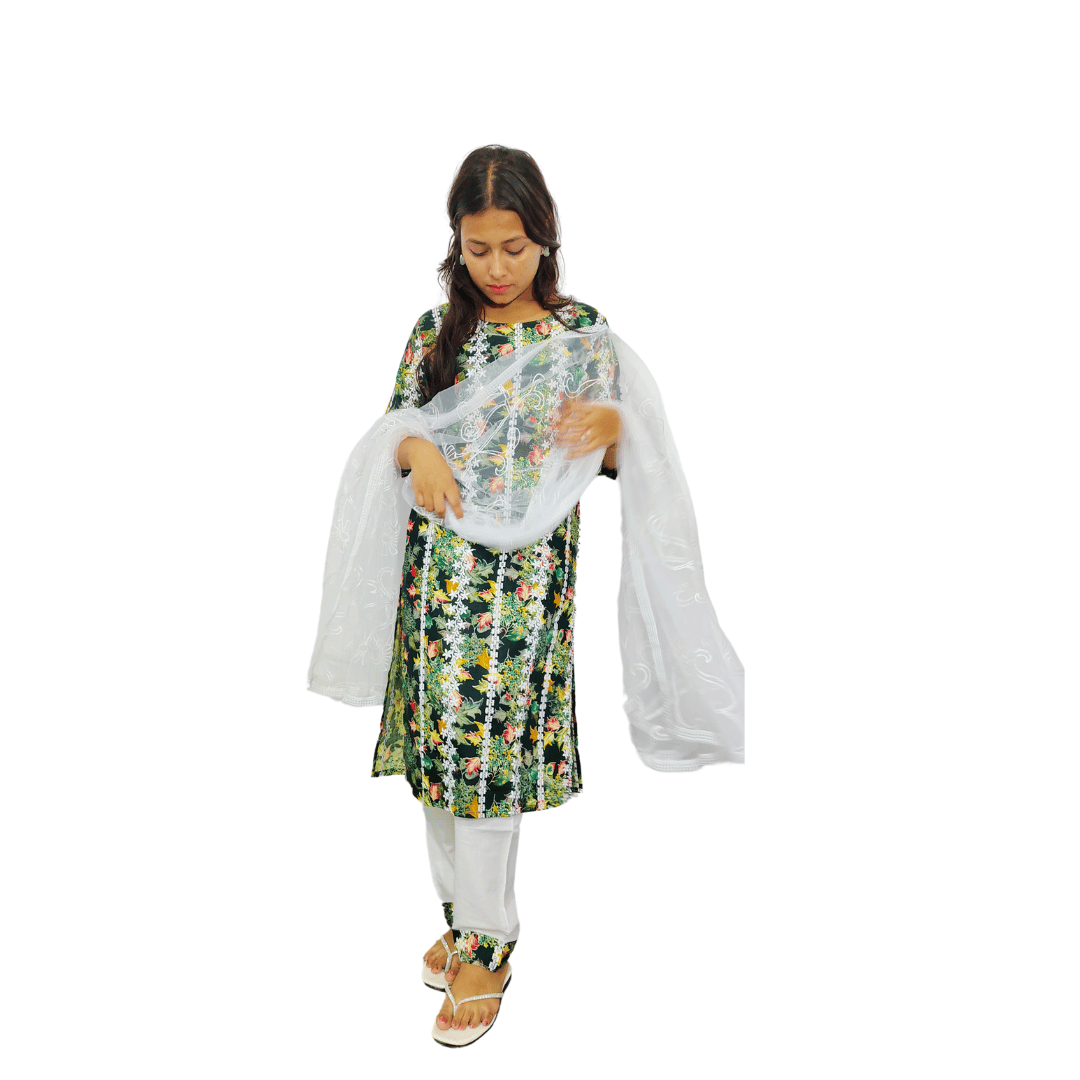 Elegant Traditional Outfit Beautiful Embroidered Kurta Set with Dupatta