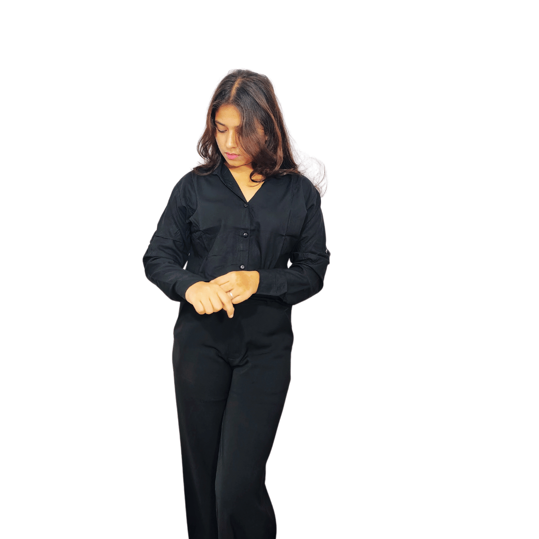 Women Slim Fit Solid Formal Shirt