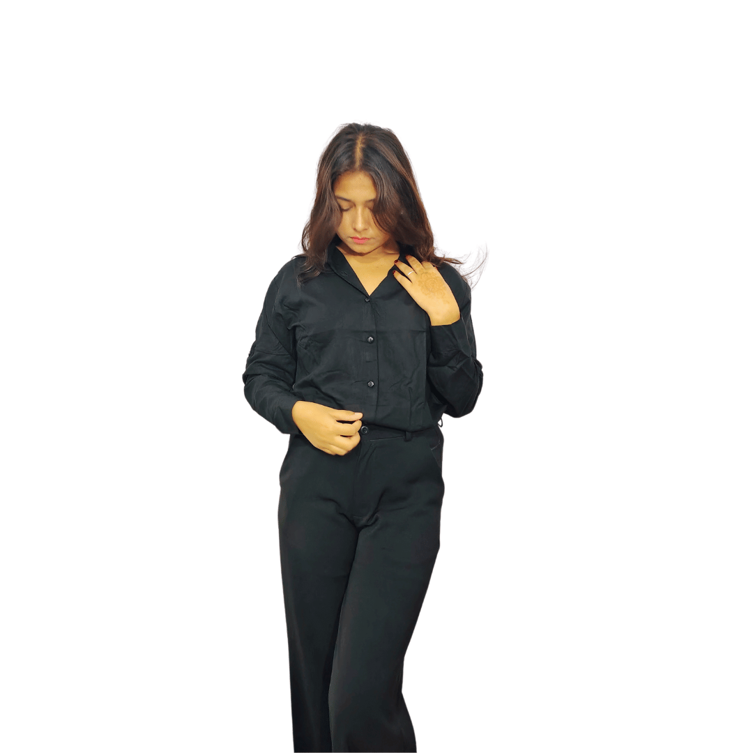 Women Slim Fit Solid Formal Shirt