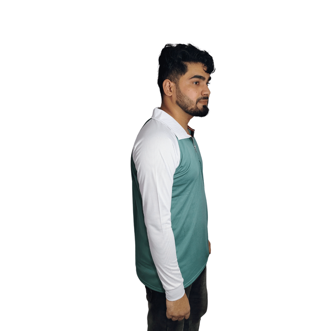Men Solid Polo Neck Cotton Blend T-Shirt