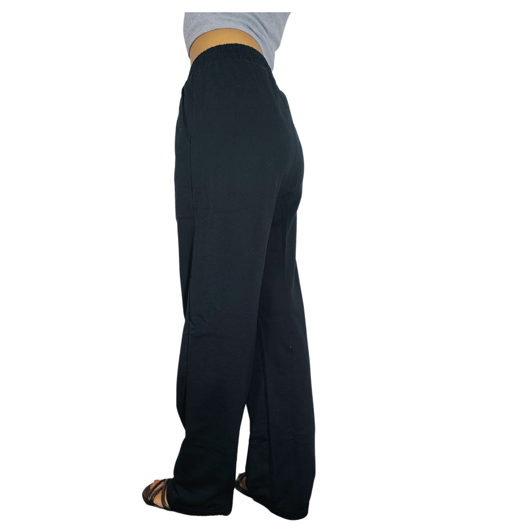 Women Regular Fit Black Cotton Blend Trousers