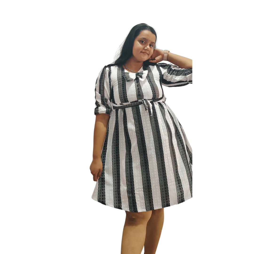 Elegant knee-length dress for women A-line Multicolor Dress