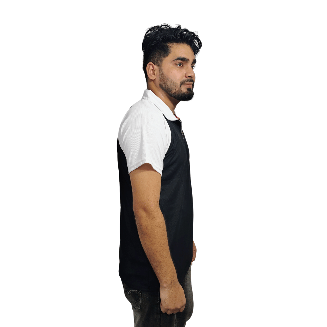 Men Solid Polo Neck Cotton Blend Grey T-Shirt