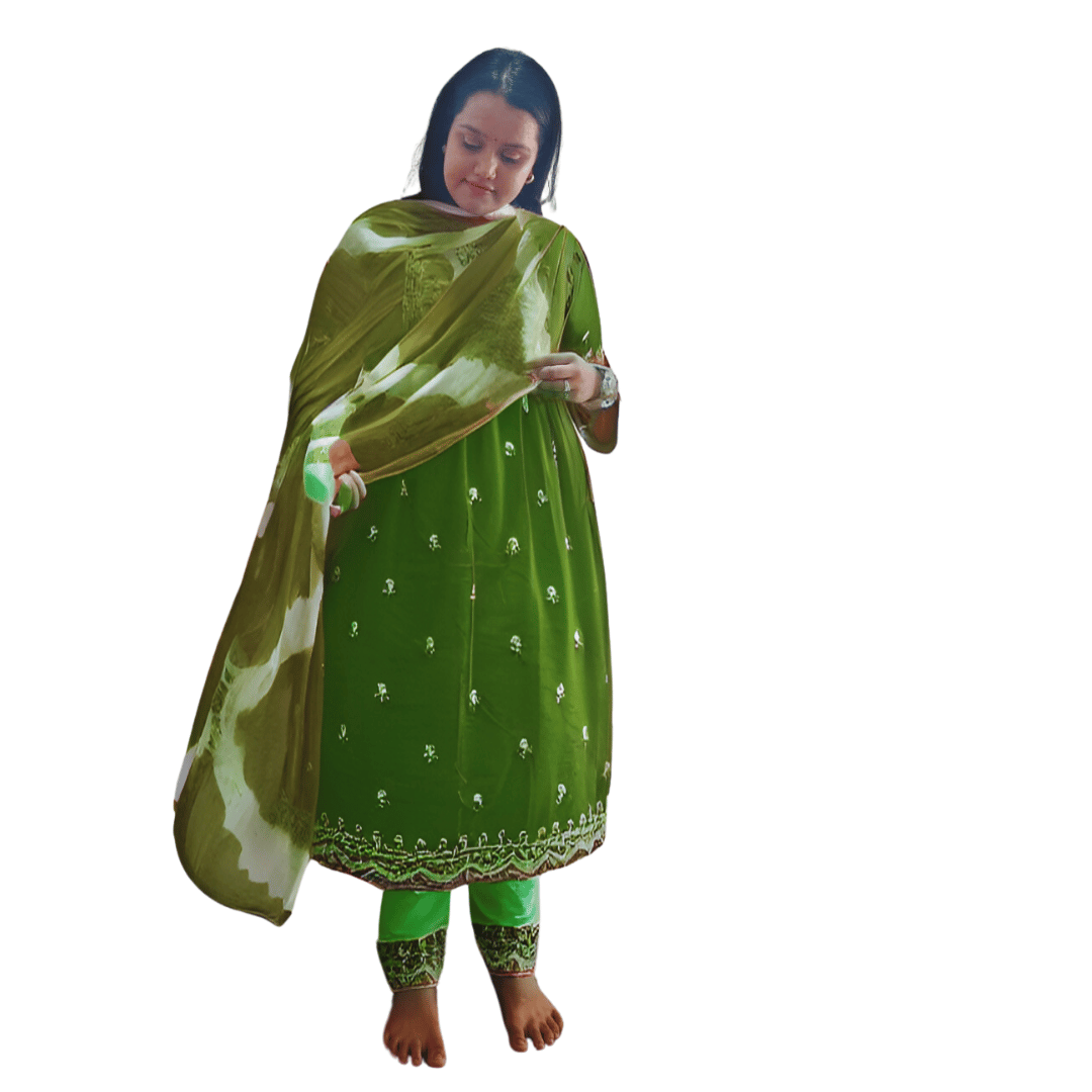 Printed Anarkali Kurta, Bottom & Dupatta Set
