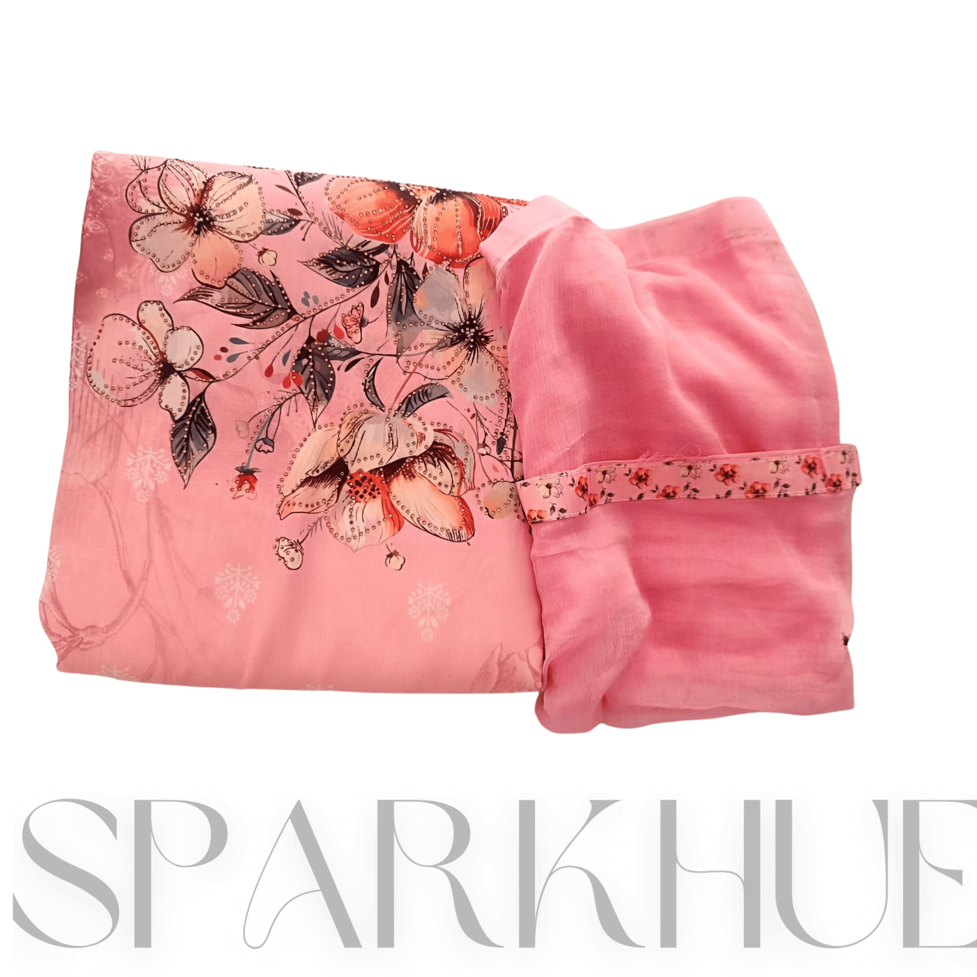  Unstitched embroidered hand crafted dress fabric with scarf women fashion 