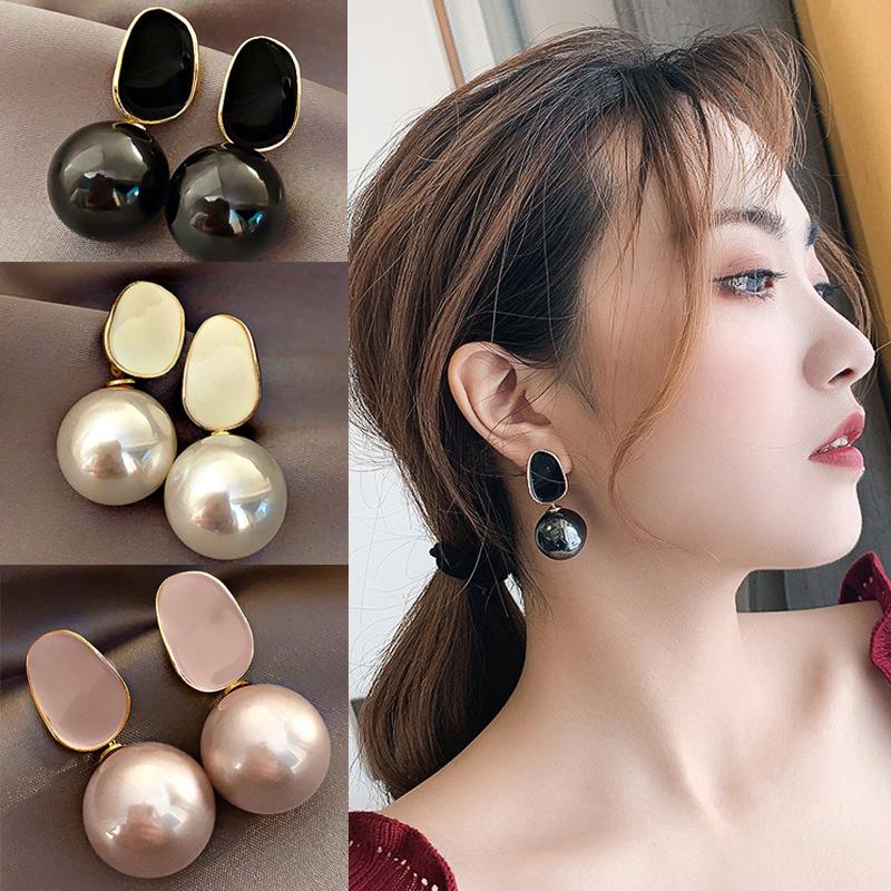 Korean Earring for women korean earring for girls Black, White, Pink Pearl Korean Jewellery