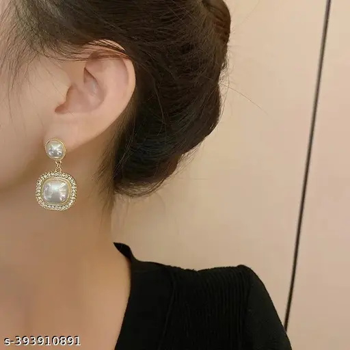 Gold Plated Amazing Korean Square Drop Earrings