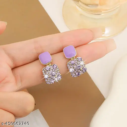 Crystal Square drop earring for women & Girls