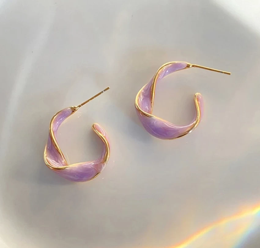 Western Fashion twisted hoop Earrings for women for girls Alloy Hoop Earring
