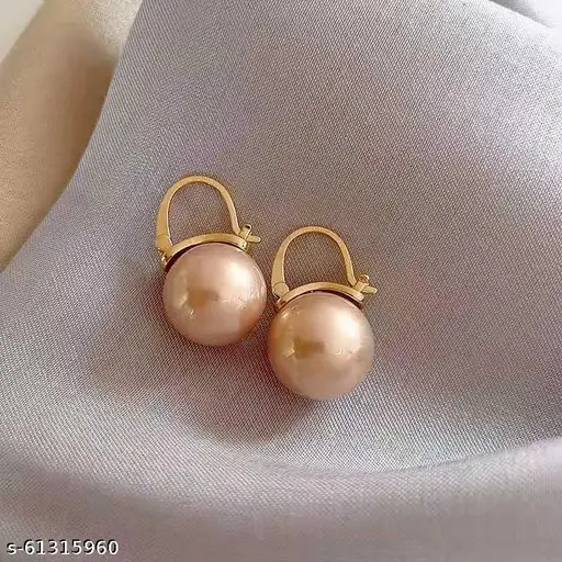 Vintage Simple White Pearl Earrings Studs foe women 