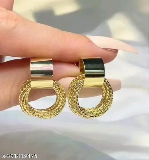 Korean Gold Plated Shiny Triple Hoop Earrings
