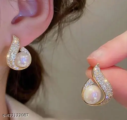 Pearl Diamond Luxury Earrings for Women