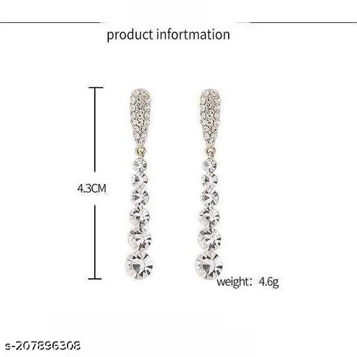 Destiny Jewels Korean Gold Plated Rhinestone Drope Korean Earrings For Women & Girls