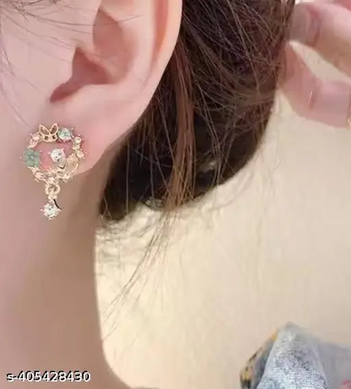 Floral Jhumka Stud Earing Earrings For Women Girls Korean Earring Fashion Earring Light Weight