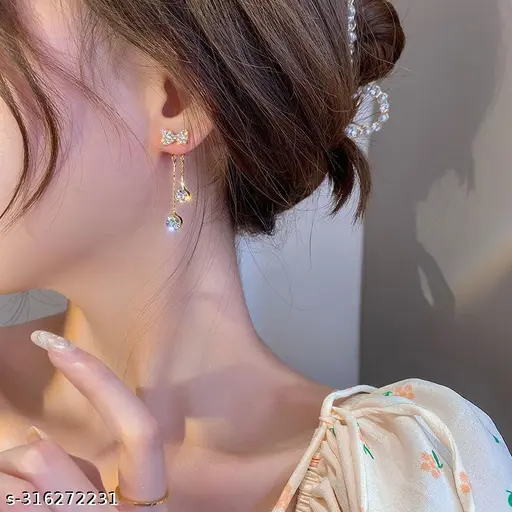 New trendy bowknot tassel fashion sweet earrings women