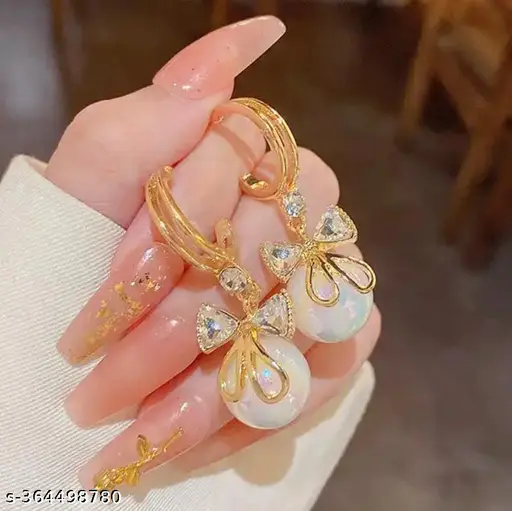  Korean Earrings For Women Girls Ad Stone Crystal Diamond Pearl Earring Shiny earring party wear Luxury Fashion Jewelry