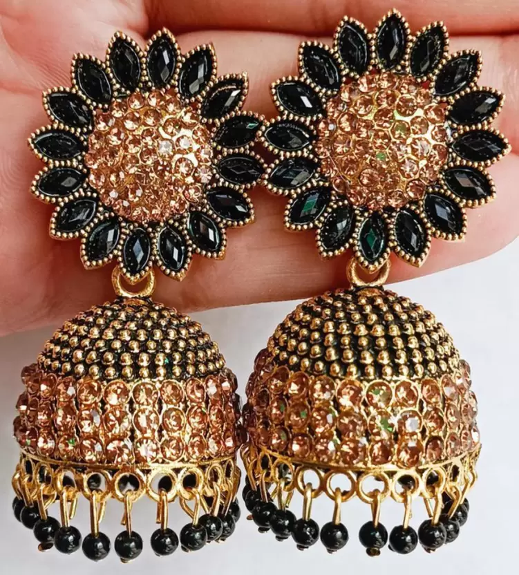 Wedding Traditional Jhumka earrings for girls women Crystal, Beads Alloy Jhumka Earring
