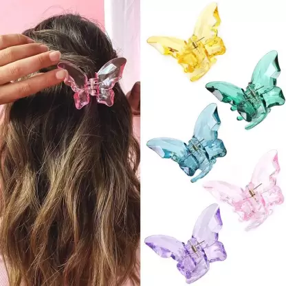 Sparkal Butterfly Hair Clutcher Pack of 12 Hair Claw (Multicolor)
