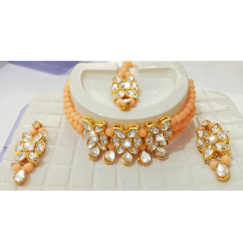 Brass Multicolor Choker Jewel Set