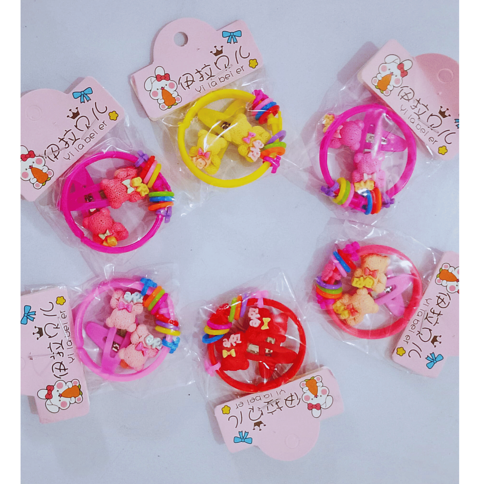  Lovely Kids Hair Accessories Sets, Iron Plastic Snap Hair pack of 6 pcs